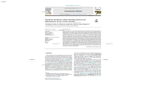 Polystyrene microplastics induce microbiota dysbiosis and inflammation in the gut of adult zebrafish*